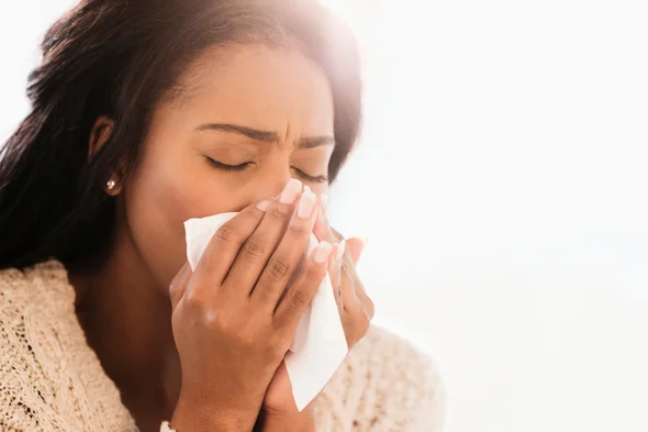 image showing patient sneezing